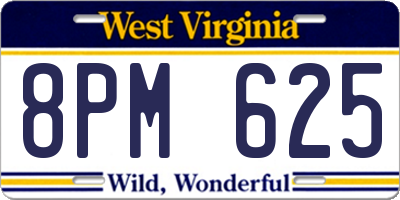 WV license plate 8PM625