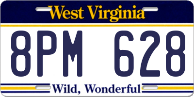 WV license plate 8PM628