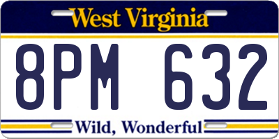 WV license plate 8PM632
