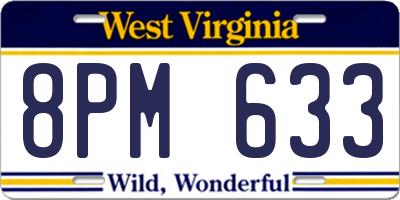 WV license plate 8PM633