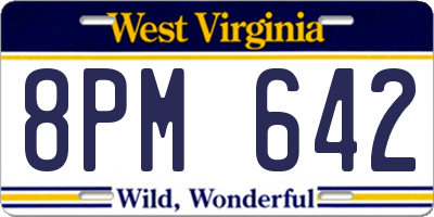 WV license plate 8PM642