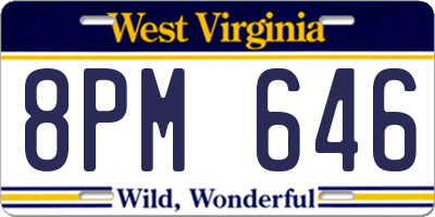 WV license plate 8PM646