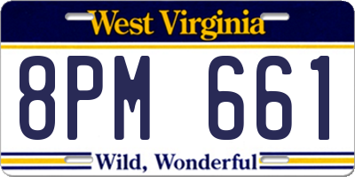 WV license plate 8PM661