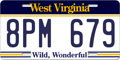 WV license plate 8PM679