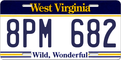 WV license plate 8PM682