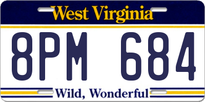 WV license plate 8PM684