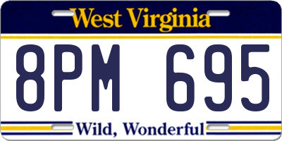 WV license plate 8PM695