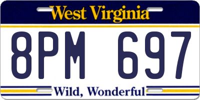 WV license plate 8PM697