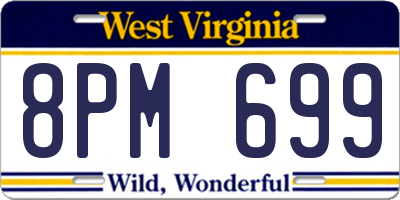 WV license plate 8PM699