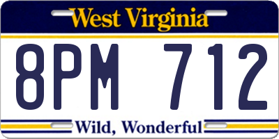 WV license plate 8PM712