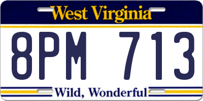 WV license plate 8PM713