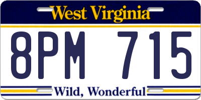 WV license plate 8PM715