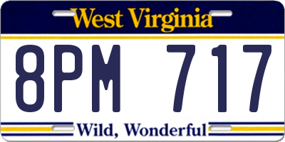 WV license plate 8PM717