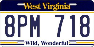 WV license plate 8PM718