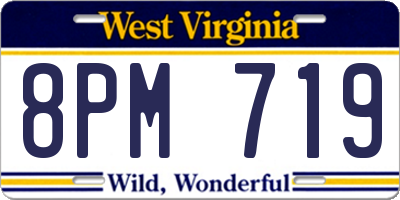 WV license plate 8PM719