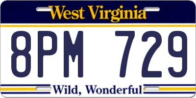 WV license plate 8PM729