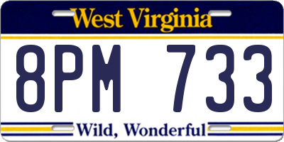WV license plate 8PM733