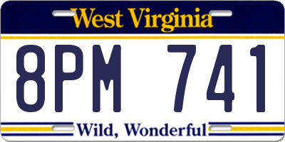 WV license plate 8PM741