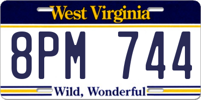 WV license plate 8PM744