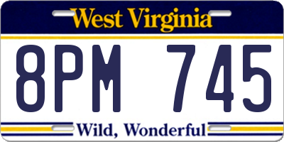 WV license plate 8PM745