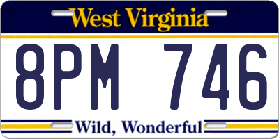 WV license plate 8PM746
