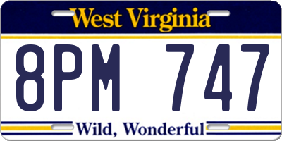 WV license plate 8PM747