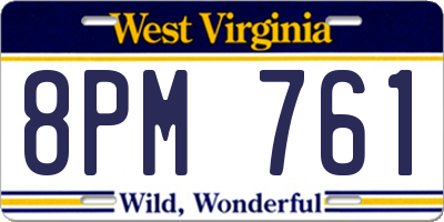 WV license plate 8PM761