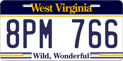 WV license plate 8PM766