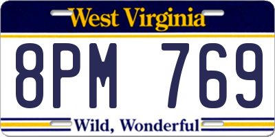 WV license plate 8PM769