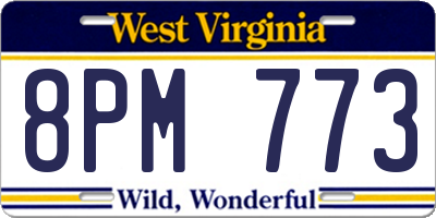 WV license plate 8PM773