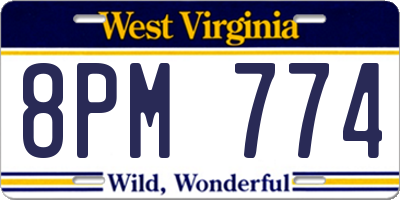 WV license plate 8PM774