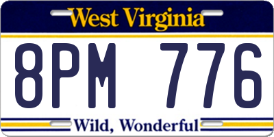 WV license plate 8PM776