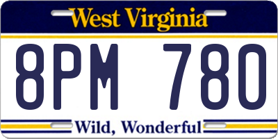WV license plate 8PM780