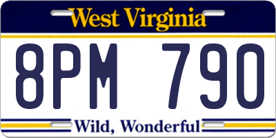 WV license plate 8PM790