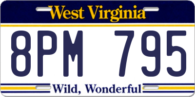 WV license plate 8PM795