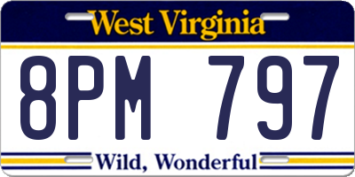 WV license plate 8PM797