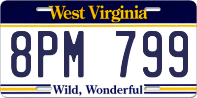 WV license plate 8PM799