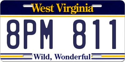 WV license plate 8PM811