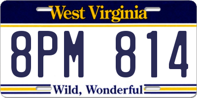 WV license plate 8PM814