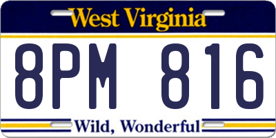 WV license plate 8PM816