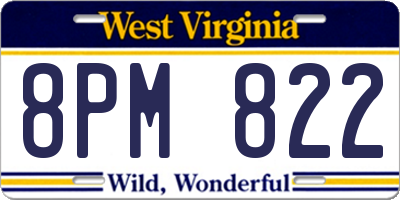 WV license plate 8PM822