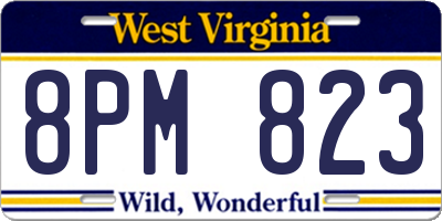WV license plate 8PM823