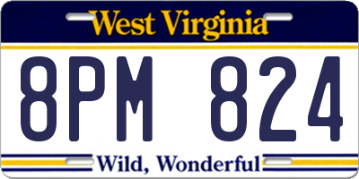WV license plate 8PM824