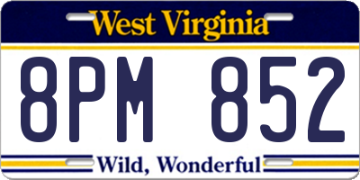 WV license plate 8PM852