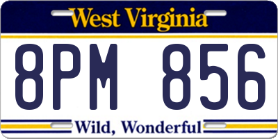 WV license plate 8PM856