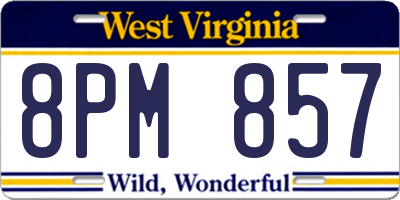WV license plate 8PM857
