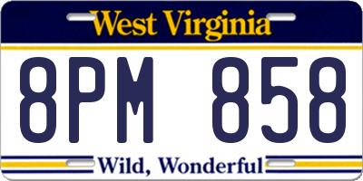 WV license plate 8PM858