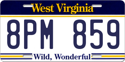WV license plate 8PM859