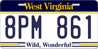 WV license plate 8PM861
