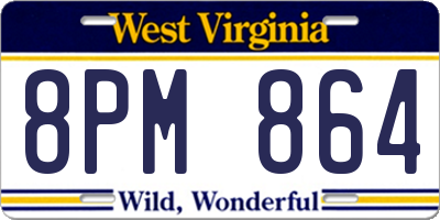 WV license plate 8PM864